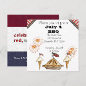 Vierde juli Uitnodiging (Voorkant / Achterkant)