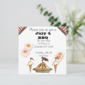 Vierde juli Uitnodiging (Staand voorkant)