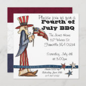 Vierde juli Uitnodiging (Voorkant / Achterkant)