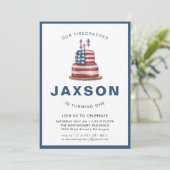 Vierde juli | Uitnodiging van de partij Birthday (Staand voorkant)