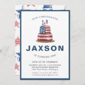 Vierde juli | Uitnodiging van de partij Birthday (Voorkant / Achterkant)