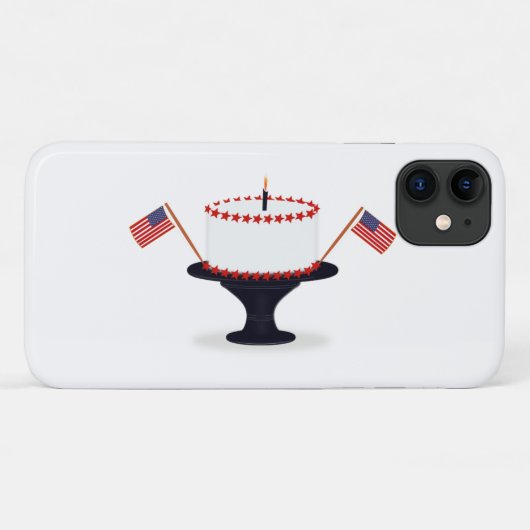 Vierde juli verjaardagstaart Case-Mate iPhone case (Achterkant (horizontaal))