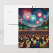 Vierde juli vieren met een knal! briefkaart (Voorkant / Achterkant)