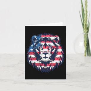Vierde Juli Vintage Patriottische Leeuw Amerikaans Kaart