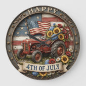 Vierde Juli Vintage Tractor Grote Klok (Voorkant)
