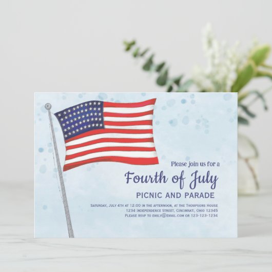 Vierde juli vlag QR code Cute Red White Blue Kaart (Staand voorkant)