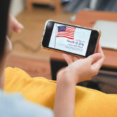 Vierde juli vlag QR code Cute Red White Blue Kaart