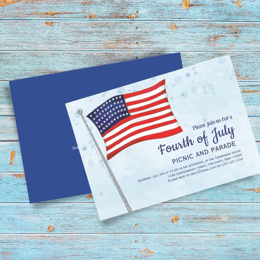 Vierde juli vlag QR code Cute Red White Blue Kaart