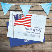 Vierde juli vlag QR code Cute Red White Blue Kaart