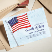 Vierde juli vlag QR code Cute Red White Blue Kaart