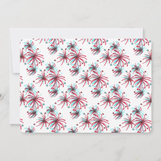 Vierde juli Vlag Vuurvuurwapenschild Vakpartij Ver Kaart (Achterkant)