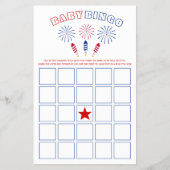 Vierde juli voetzoekers baby shower bingo spel flyer (Voorkant)