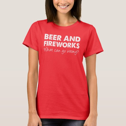 Vierde juli voor bier en vuurwerk t-shirt (Voorkant)
