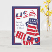 Vierde juli voor Friend Patriotic Sokken Kaart (Gele Bloem)