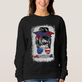 Vierde juli Vrouwen Al American Girl Messy Bun Trui