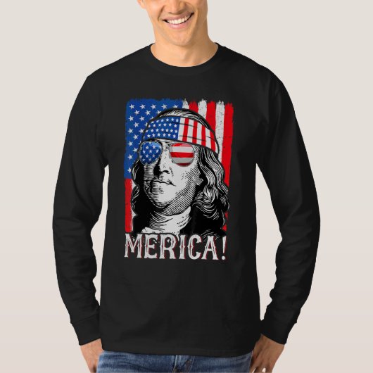 Vierde juli Vrouwen Ben Franklin T-shirt (Voorkant)