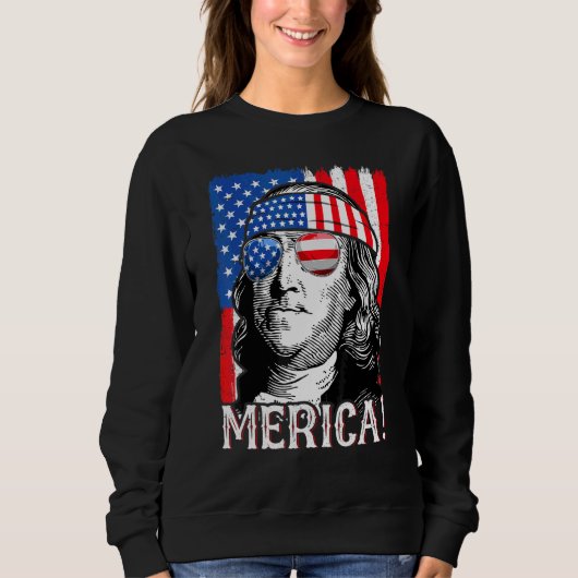 Vierde juli Vrouwen Ben Franklin Trui (Voorkant)