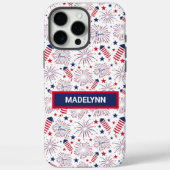 Vierde juli vuurwerkpatroon aangepaste naam Case-Mate iPhone case (Achterkant)
