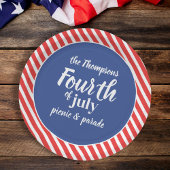 Vierde juli Whimsical Patriotic Red White Blue Papieren Bordje