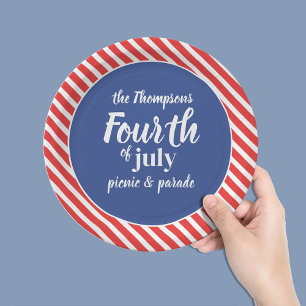 Vierde juli Whimsical Patriotic Red White Blue Papieren Bordje