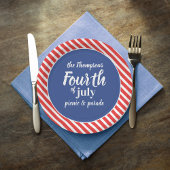 Vierde juli Whimsical Patriotic Red White Blue Papieren Bordje