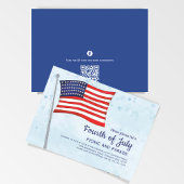 Vierde juli Zomer Rode Witte en Blauwe Vlag Kaart