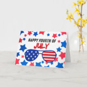 Vierde juli Zonnebril en Sterren Kaart (Gele Bloem)