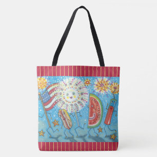 VIERDE JULY GANG & FIREWORKS CANVAS TAS Red