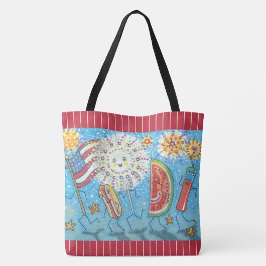 VIERDE JULY GANG & FIREWORKS CANVAS TAS Red (Achterkant)