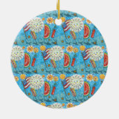 VIERDE JULY GANG, PARADE EN FIREWORKS HOLIDAY KERAMISCH ORNAMENT (Achterkant)