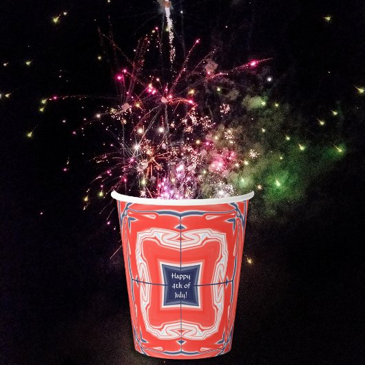 Vierde Kaleidoscoop Rood Blauw Papieren Bekers