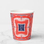 Vierde Kaleidoscoop Rood Blauw Papieren Bekers (Voorkant)