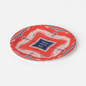 Vierde Kaleidoscoop Rood Blauw Papieren Bordje (Gekanteld)