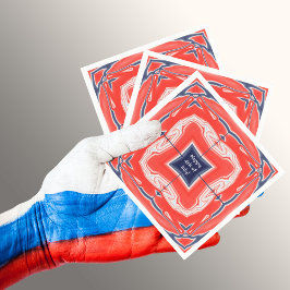 Vierde Kaleidoscoop Rood Blauw Servetten