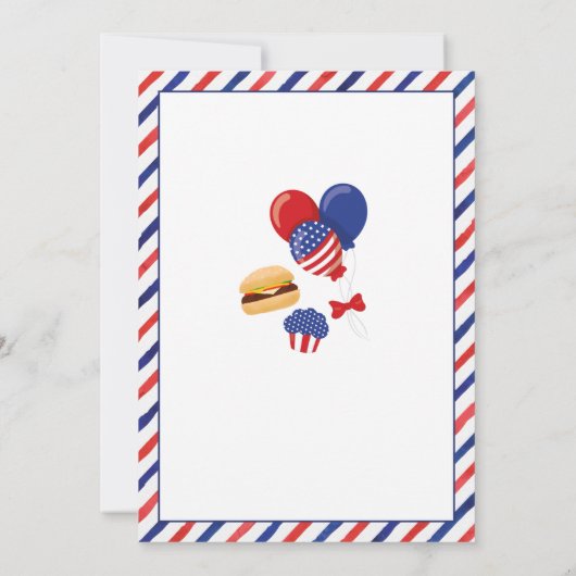Vierde kelebration Backyard BBQ van juli Kaart (Achterkant)