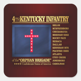Vierde Kentucky Infantry (BA2) Vierkante Sticker