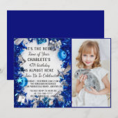 vierde kerst verjaardagsfeestje foto uitnodiging (Voorkant / Achterkant)
