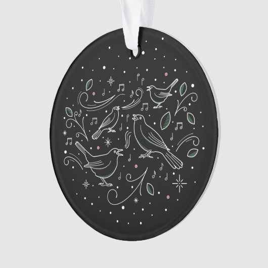 Vierde kerstdag acrylornament Black Ornament (voorkant)