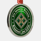 Vierde Kerstdag in de infanteriedivisie Metalen Ornament (Rechts)