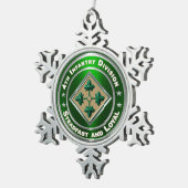 Vierde Kerstdag in de infanteriedivisie Tin Sneeuwvlok Ornament (Rechts)