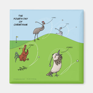 Vierde kerstdag (vier aanhalende vogels) Magnet