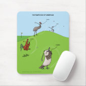 Vierde kerstdag (vier vogels) Mousepad Muismat (Met muis)