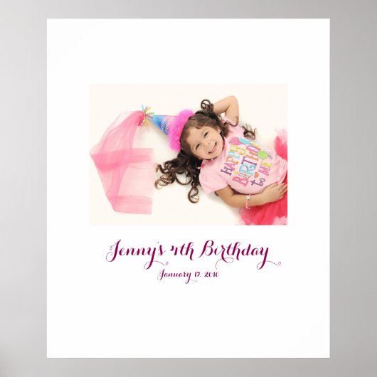 Vierde kind Verjaardag 4e Inloggen Feestbord 4 Poster (Voorkant)