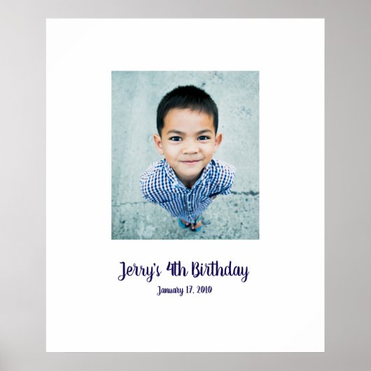 Vierde kind Verjaardag 4e Inloggen Feestbord 4 Poster (Voorkant)