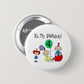 Vierde Kinder partij Ronde Button 5,7 Cm (Voorkant /achterkant)