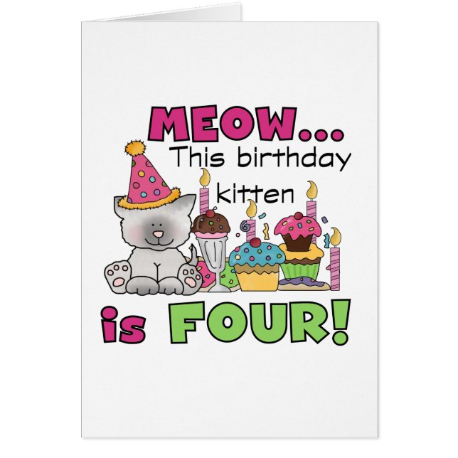 Vierde Kitten Birthday T-shirts en cadeautjes (Voorkant)