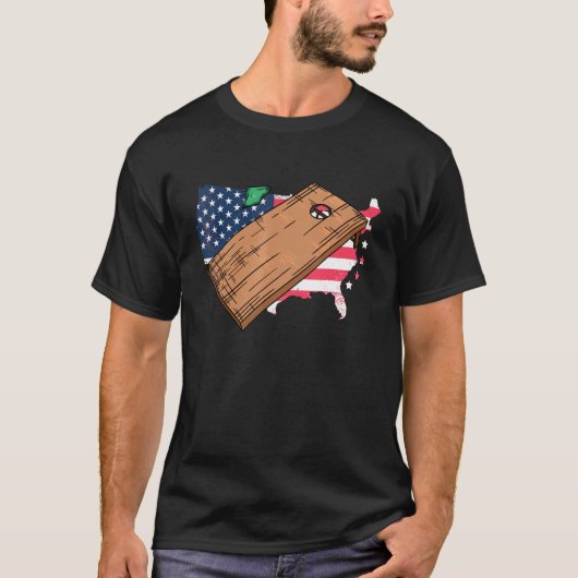 Vierde klaagplaat van juli Amerikaanse vlag B T-shirt (Voorkant)