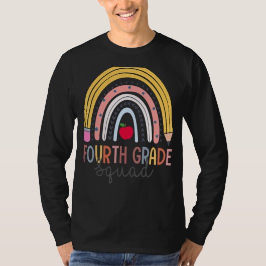 Vierde klas docent regenboog t-shirt (Voorkant)