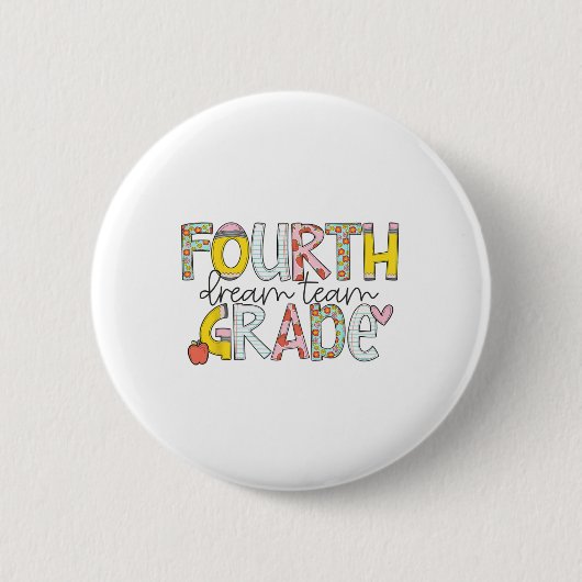 Vierde klas droomteam Byck naar school 4e klas T Ronde Button 5,7 Cm (Voorkant)