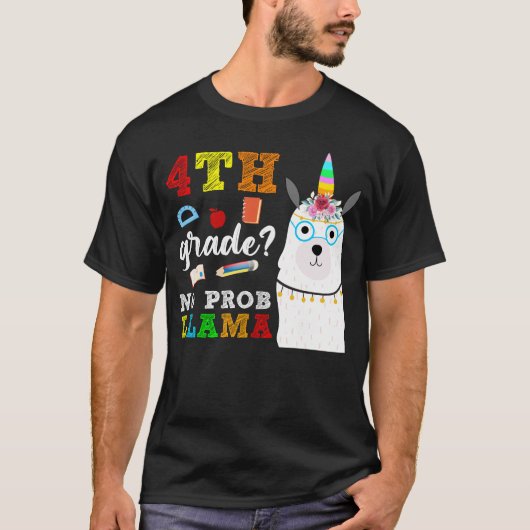vierde klas geen prob lama t-shirt (Voorkant)